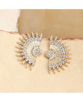 Women's Gold  Embellished Rays Drop Earrings