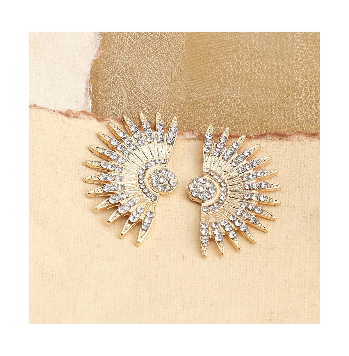 Sohi Women's Embellished Rays Drop Earrings