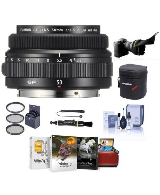 GF 50mm f/3.5 R LM WR Lens, Bundle with ProOptic 62mm Filter Lens Cap Tether, Lens Case, Lens Cleaner.