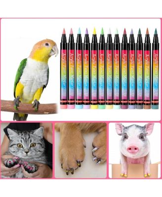12 Colors Pet Nail Coloring Pens, Kitten Dog Grooming Kits Pen, Cat Paw Graffiti and DIY Painting Pen, Safe and Harmless