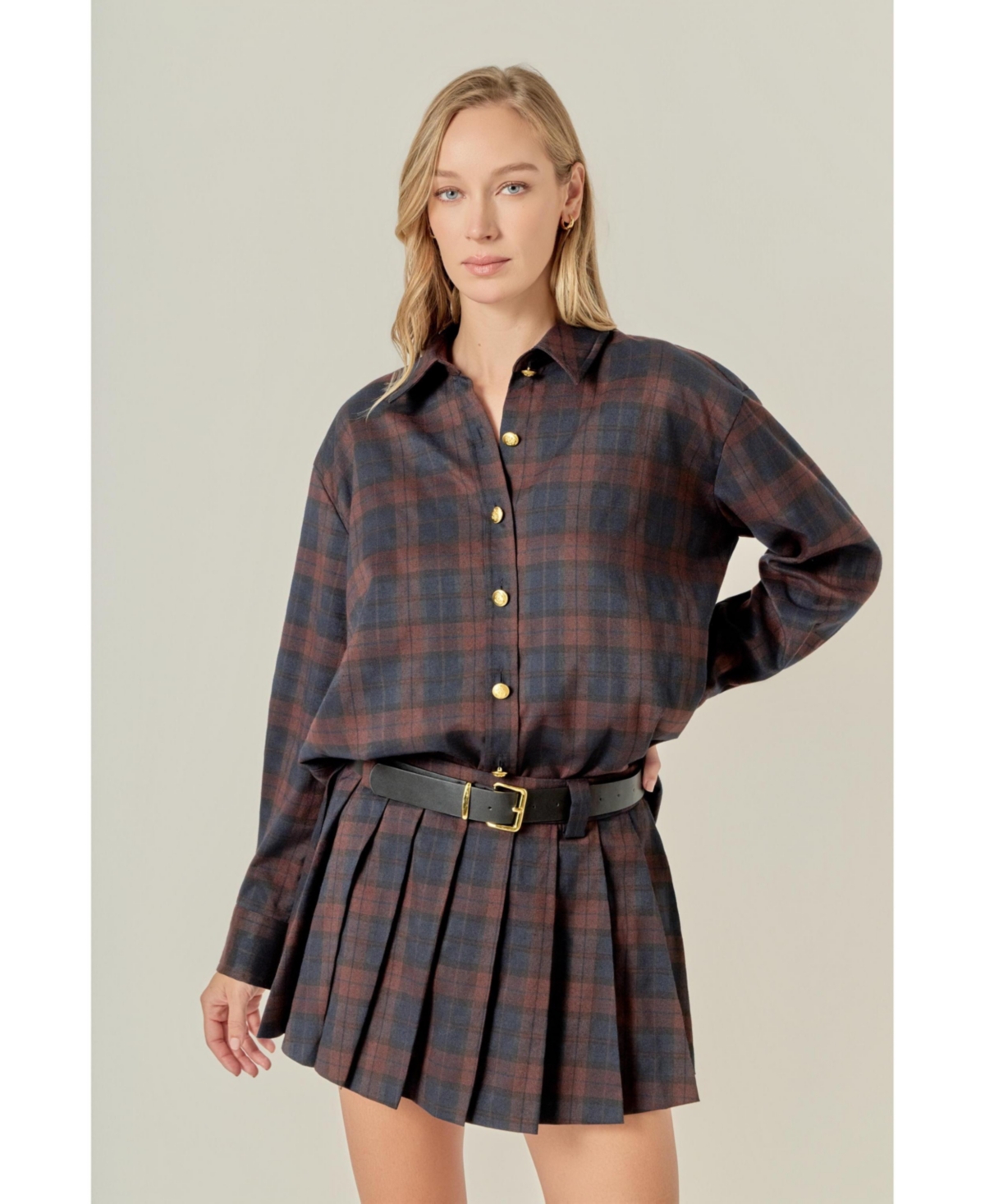English Factory Women's Check Shacket
