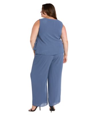 Plus Size Embellished Pants Suit, 3-Piece Set
