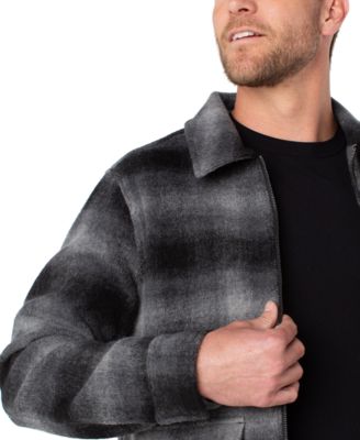 Men's Zippered Plaid Jacket