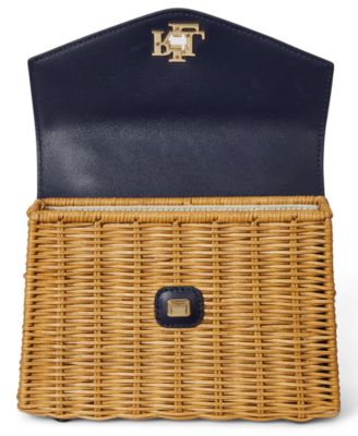 Rattan & Leather Small Farrah Satchel