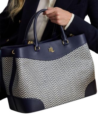 Houndstooth Woven Large Marcy Satchel 
