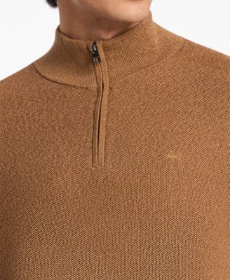 Men's Mouline Texture Quarter-Zip Sweater