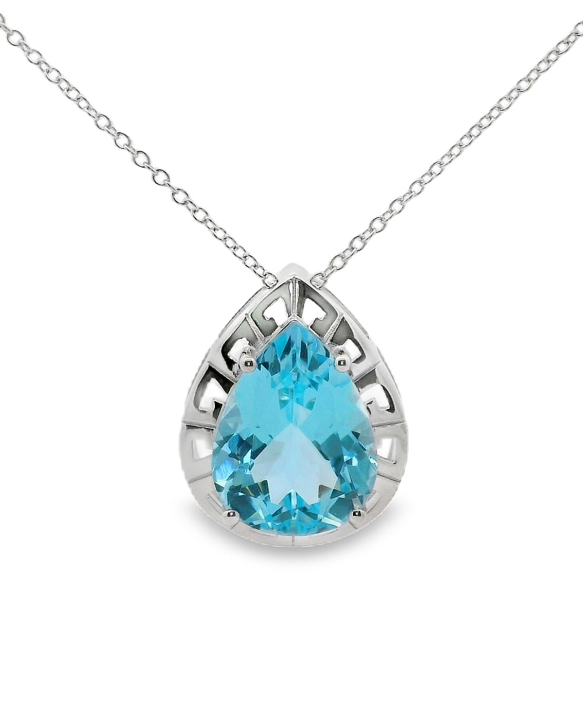 Macy's Sky Blue Topaz Pendant Necklace (8.3 ct. t.w.) in Sterling Silver - Blue