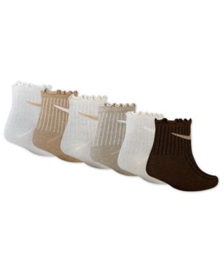 Girls' 4-7 Lettuce Ankle Socks, 6-Pack