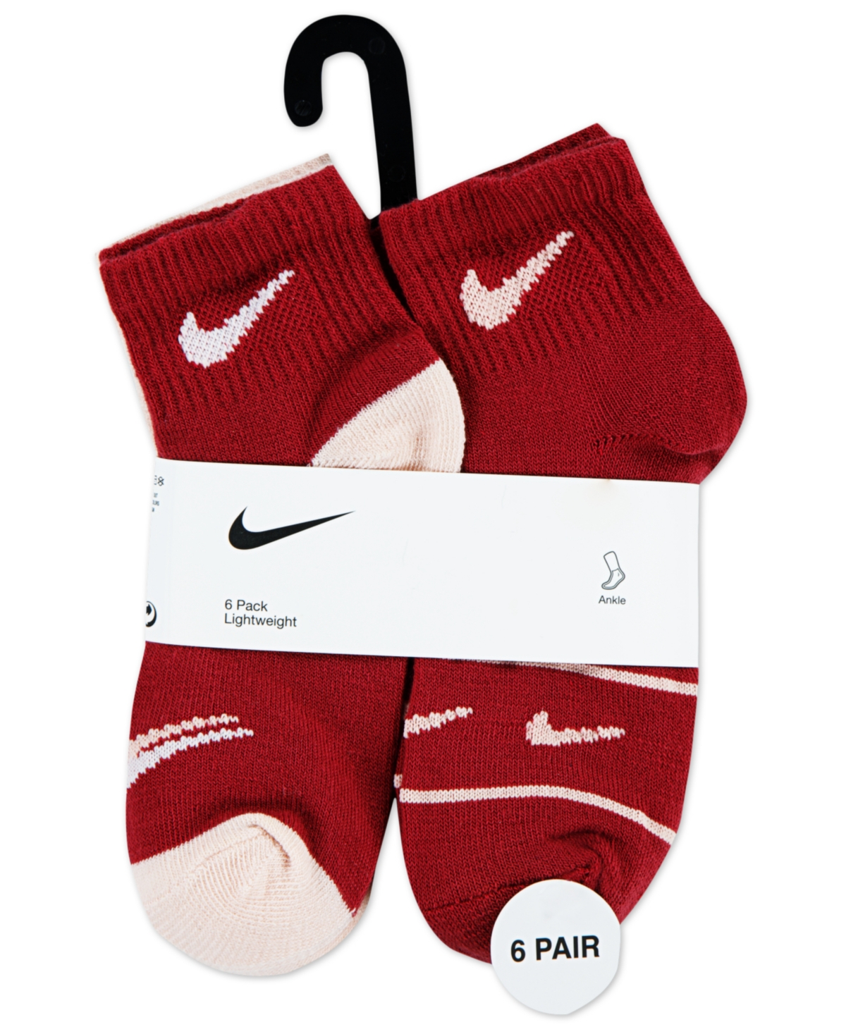 Nike Little Girls Ankle Socks, 6 Pack