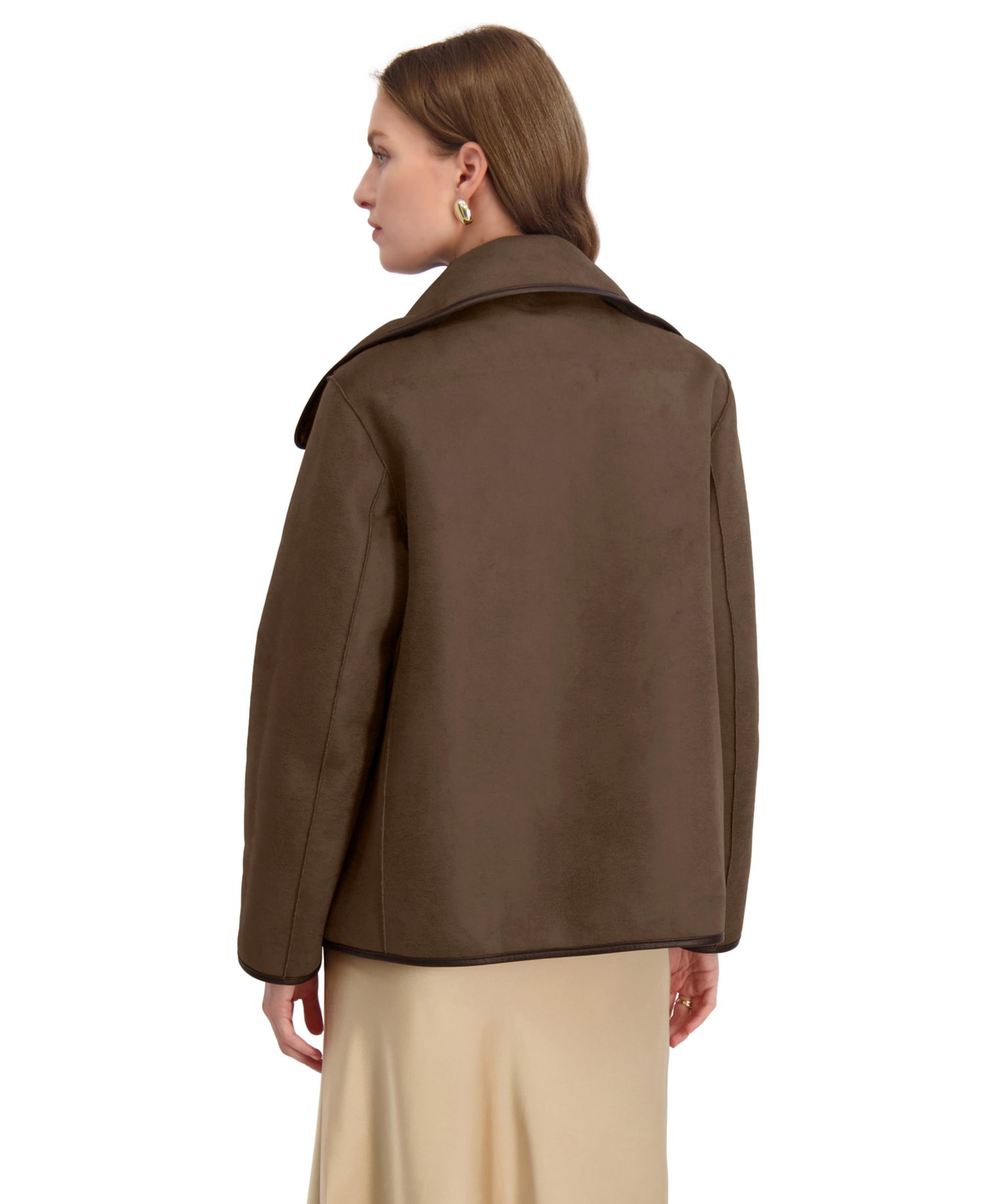 Women's Reversible Faux-Shearling Button-Front Coat