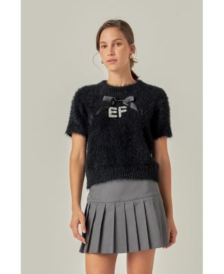 Women's Rhinestone EF Logo Knit