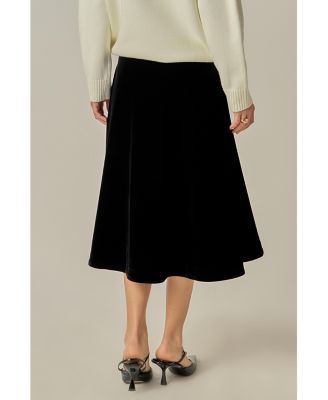 Women's Velvet Circle Midi Skirt