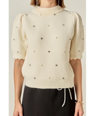 Women's Scallop Embellishment Knit