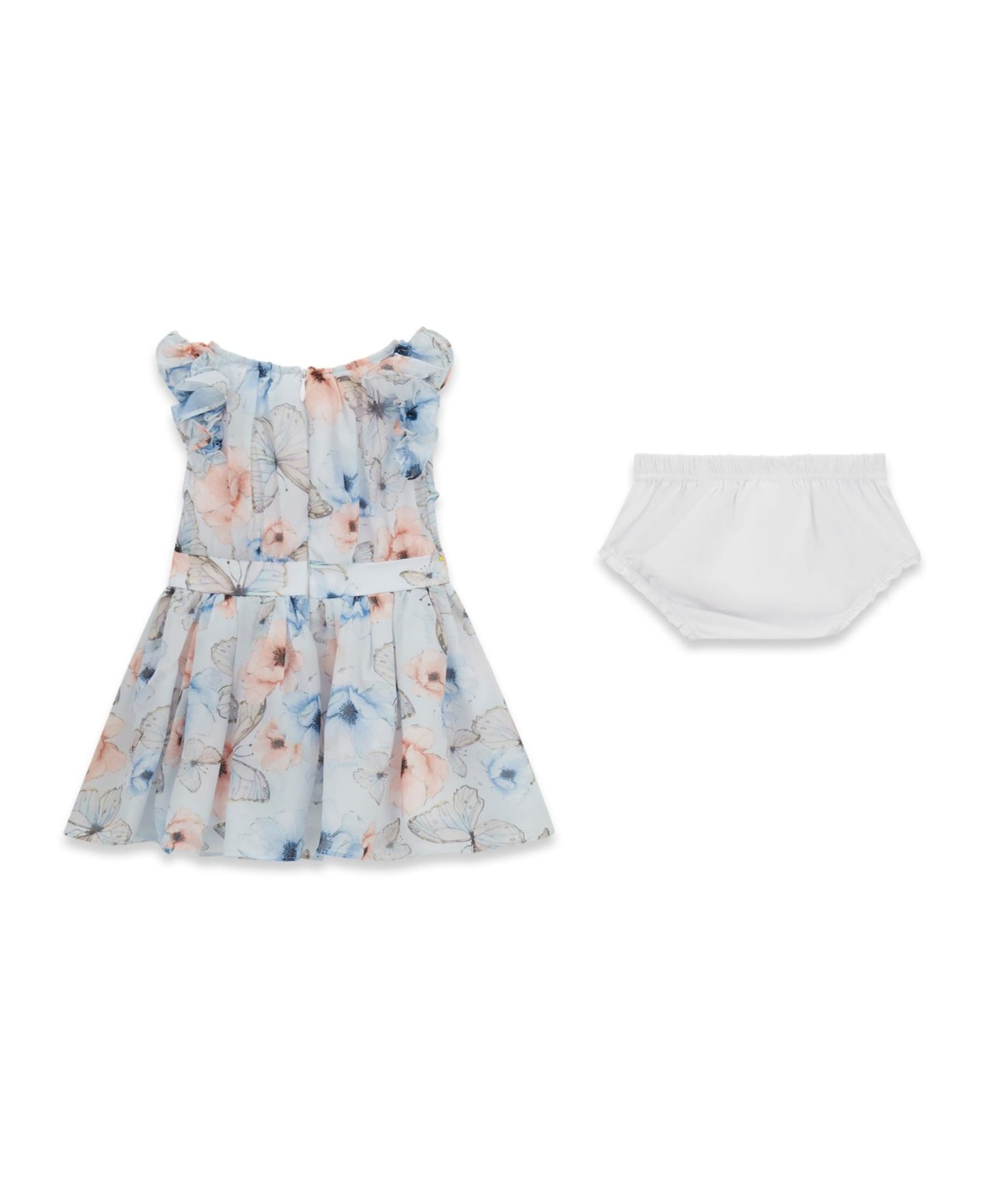 Платье GUESS Chiffon Sleeveless Dress with Matching Diaper Cover для девочек-малышей, цвет: Светлый синий — фото 4
