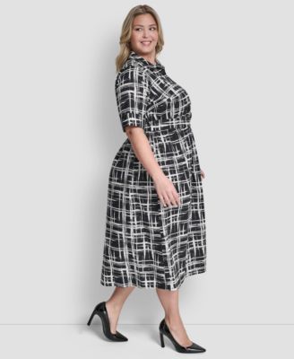 Plus Size Collared Button Down Dress