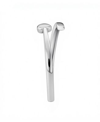 Heart Silver Plated Bypass Ring