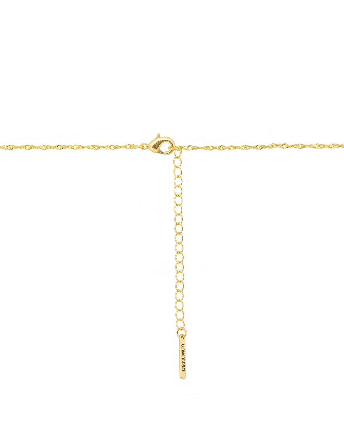 Unwritten Cubic Zirconia Gold Plated Cross Rosary Pendant Y Necklace