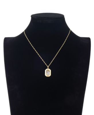Cubic Zirconia Gold Plated Shaker Pendant Necklace
