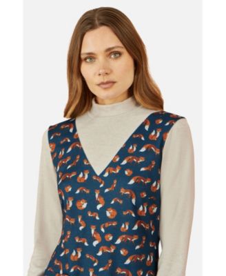 Women's Fox Long Sleeve Layered Tunic Dress