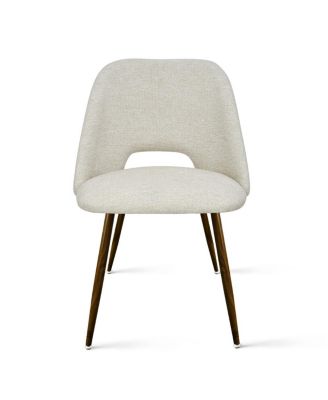 Modern 5-Piece Glass Top Dining Set for Small Spaces, 39.4'' Round Table with Fabric Chairs for Kitchen or Apartment-Maison Boucle