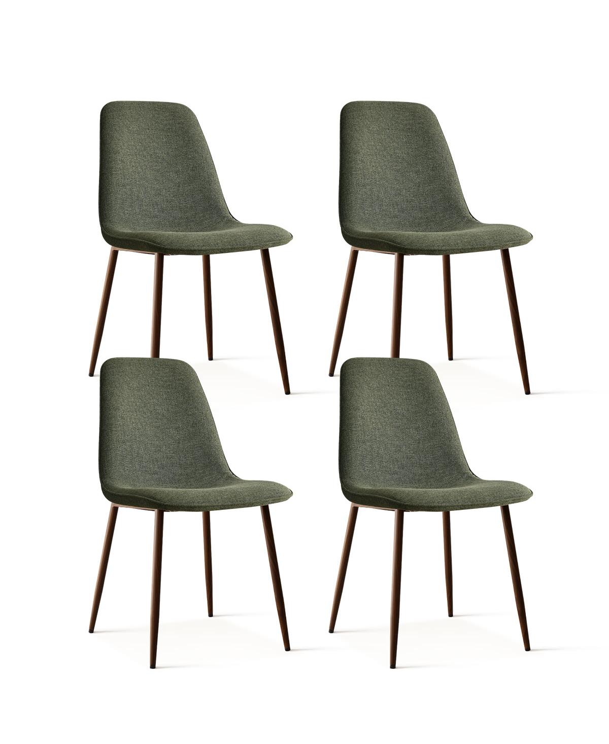 5-Piece Dining Table Set, 59'' Rectangular Mdf Wood Top with Metal Frame and Upholstered Chairs for Kitchen or Apartment-Maison Boucle