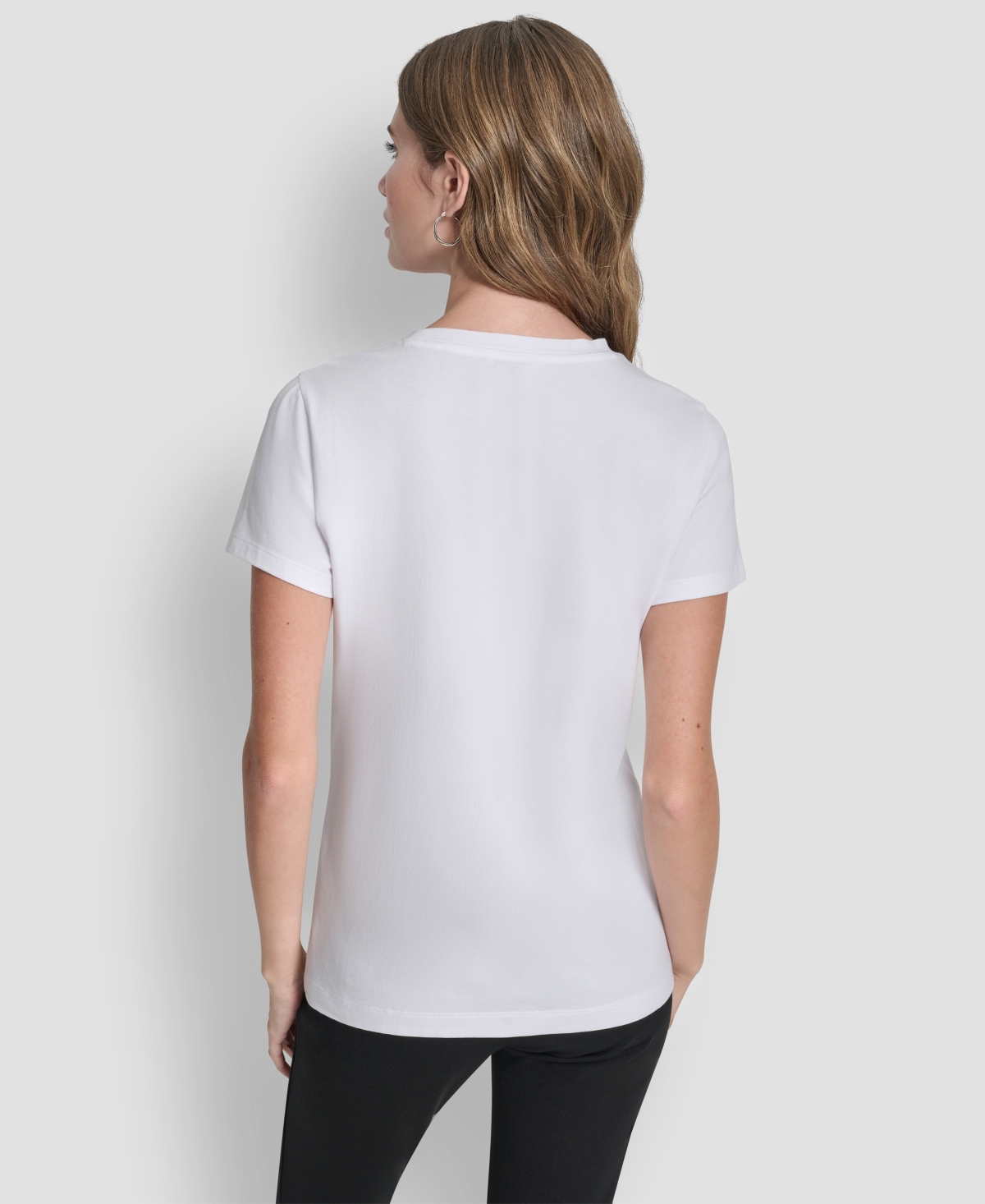 Dkny Women's Short-sleeve Crosswalk Conversational Top In White