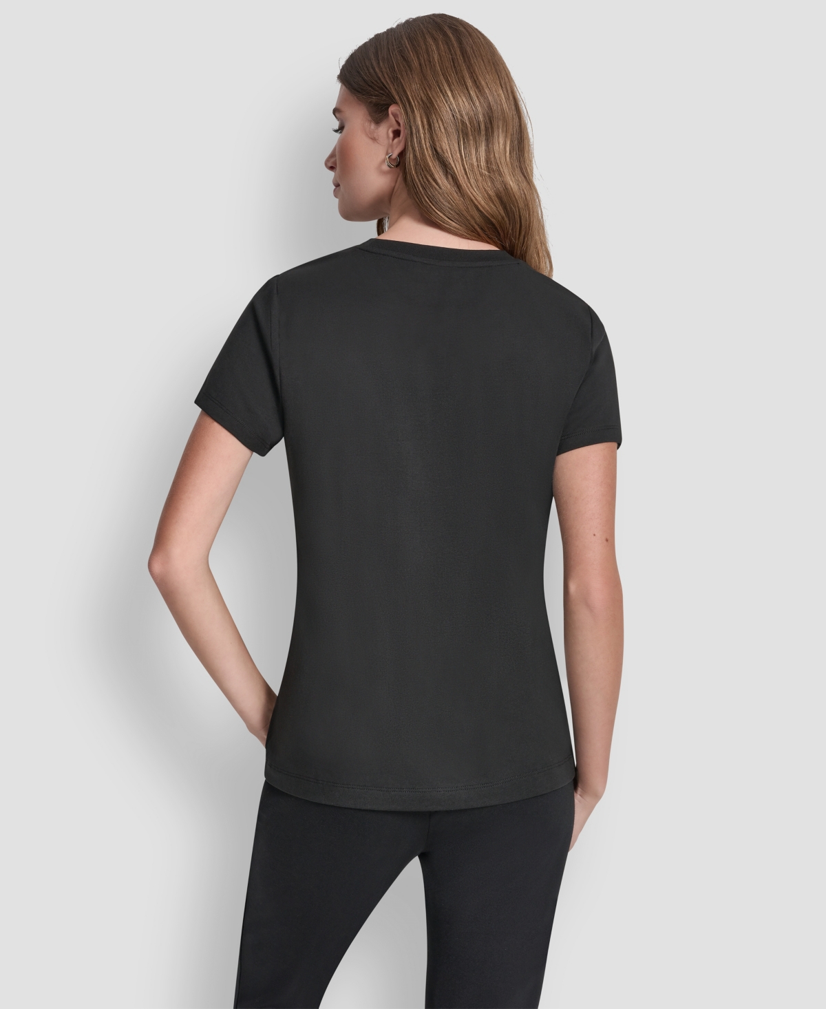 Dkny Women's Stud Moto Conversational Short-Sleeve Top