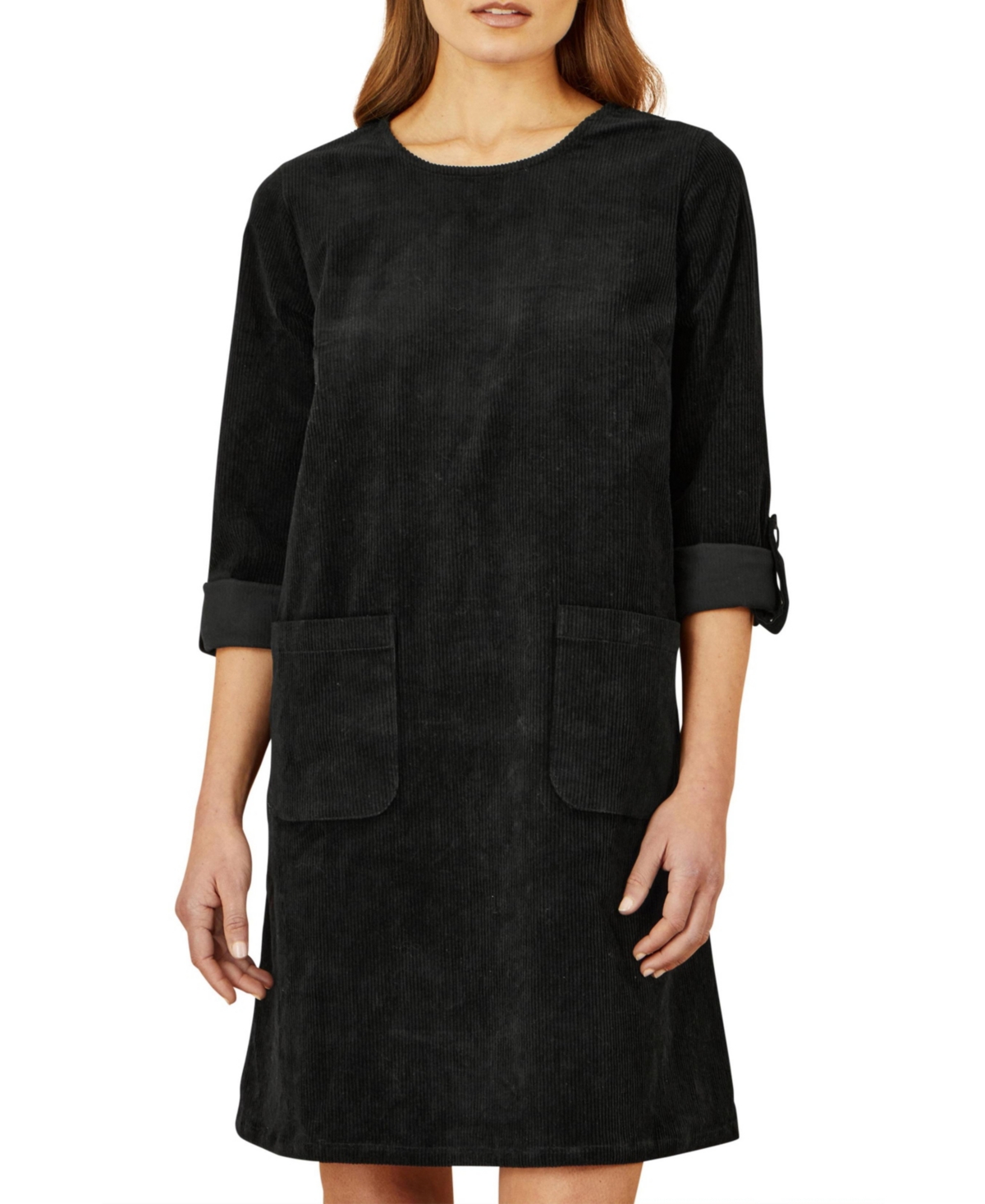 Yumi Women's Cord Tunic Dress With Pockets