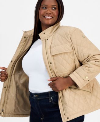 Plus Size Short Quilted Coat