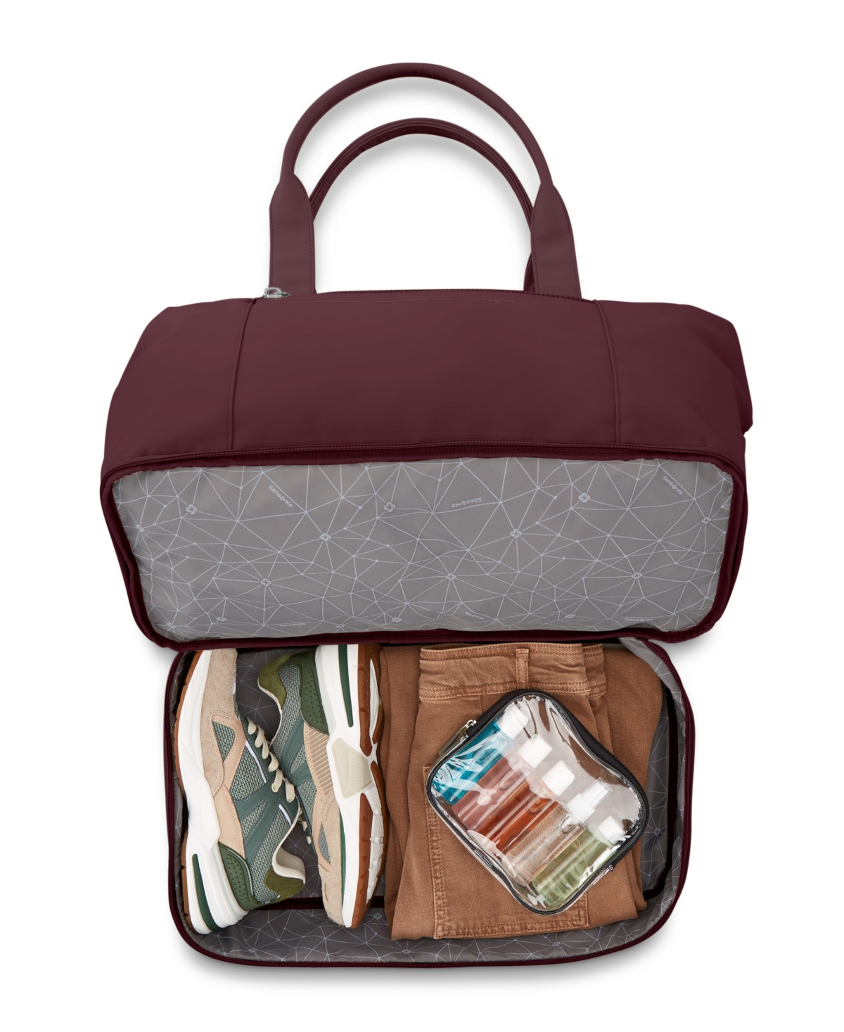 Samsonite Better Than Basic Drop Bottom Weekender In Burgundy