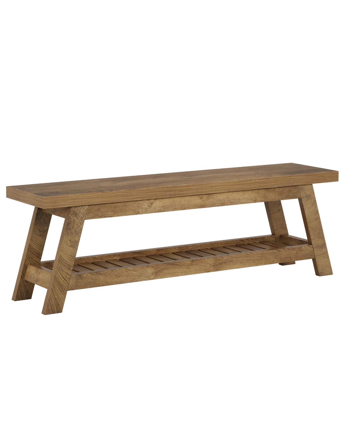 Tribesigns Long Bench, 47.24-Inch Entryway Bench with Elegant Wave Design, Dining Room Bench for Kitchen, Industrial Wood Bench End of Bed Bench, Shoe