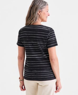 Women's Printed Short-Sleeve Scoop-Neck Top, Macy's Exclusive