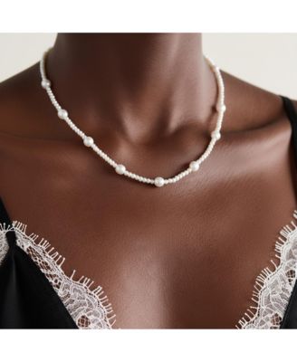 Mixed Freshwater Pearl Necklace with 9–11 mm and 3–4 mm Pearls