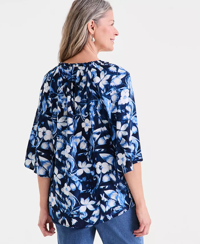 Women's Printed Flutter-Sleeve Top, Macy's Exclusive - thumbnail 4