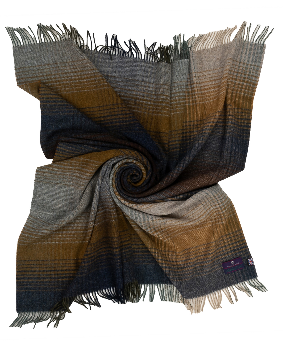 Prince of Scots Highland Tweeds Shetland Lambswool Throw, 55 " x 72"