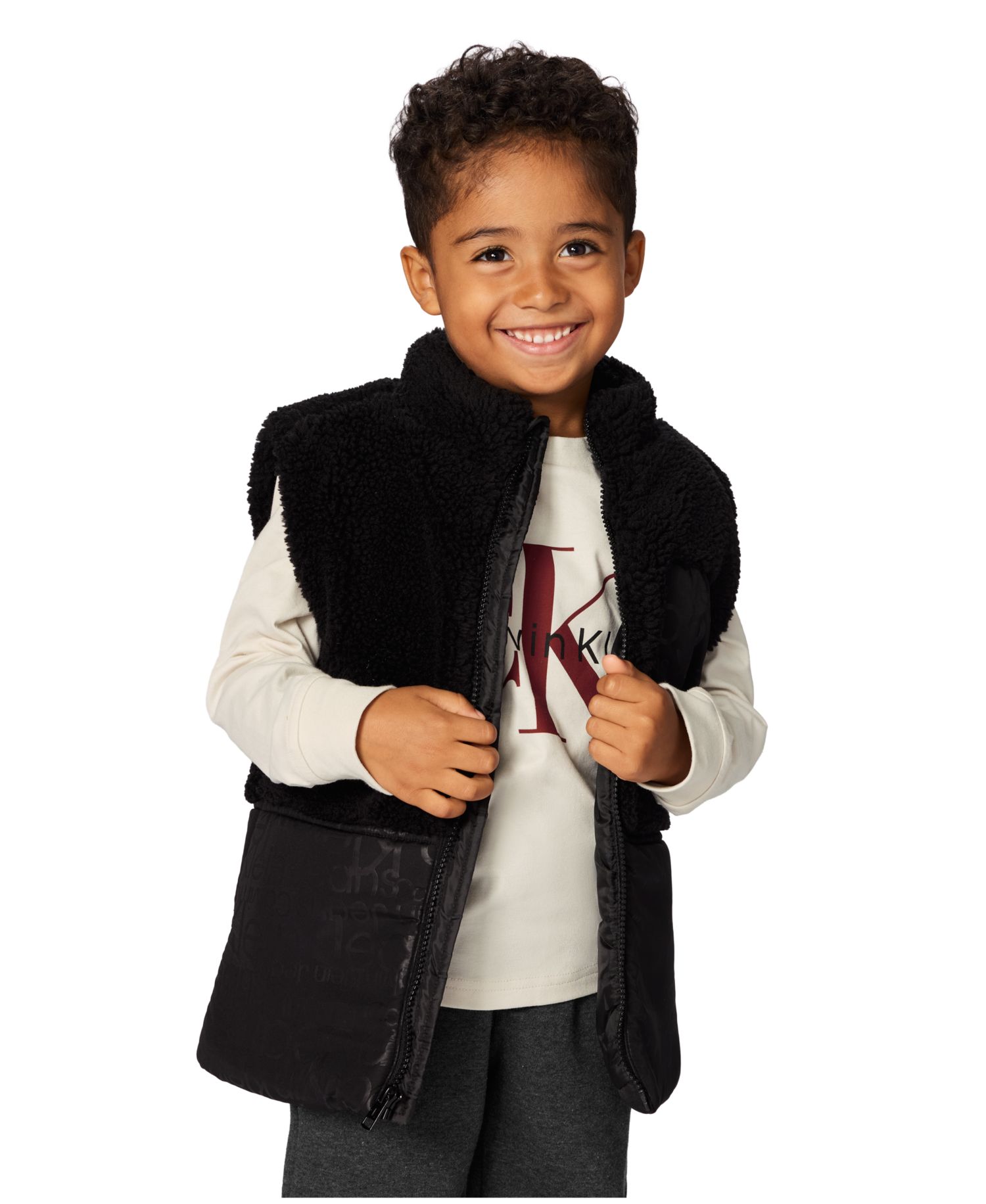 Boys' 2T-7 Stand Collar Vest, T-Shirt and Joggers, 3-Piece Set
