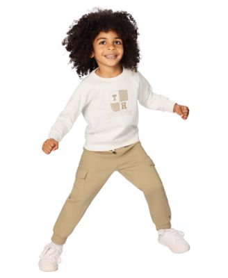 Boys' Toddler 2T-4T Crewneck Sweatshirt and Cargo Joggers, 2-Piece Set