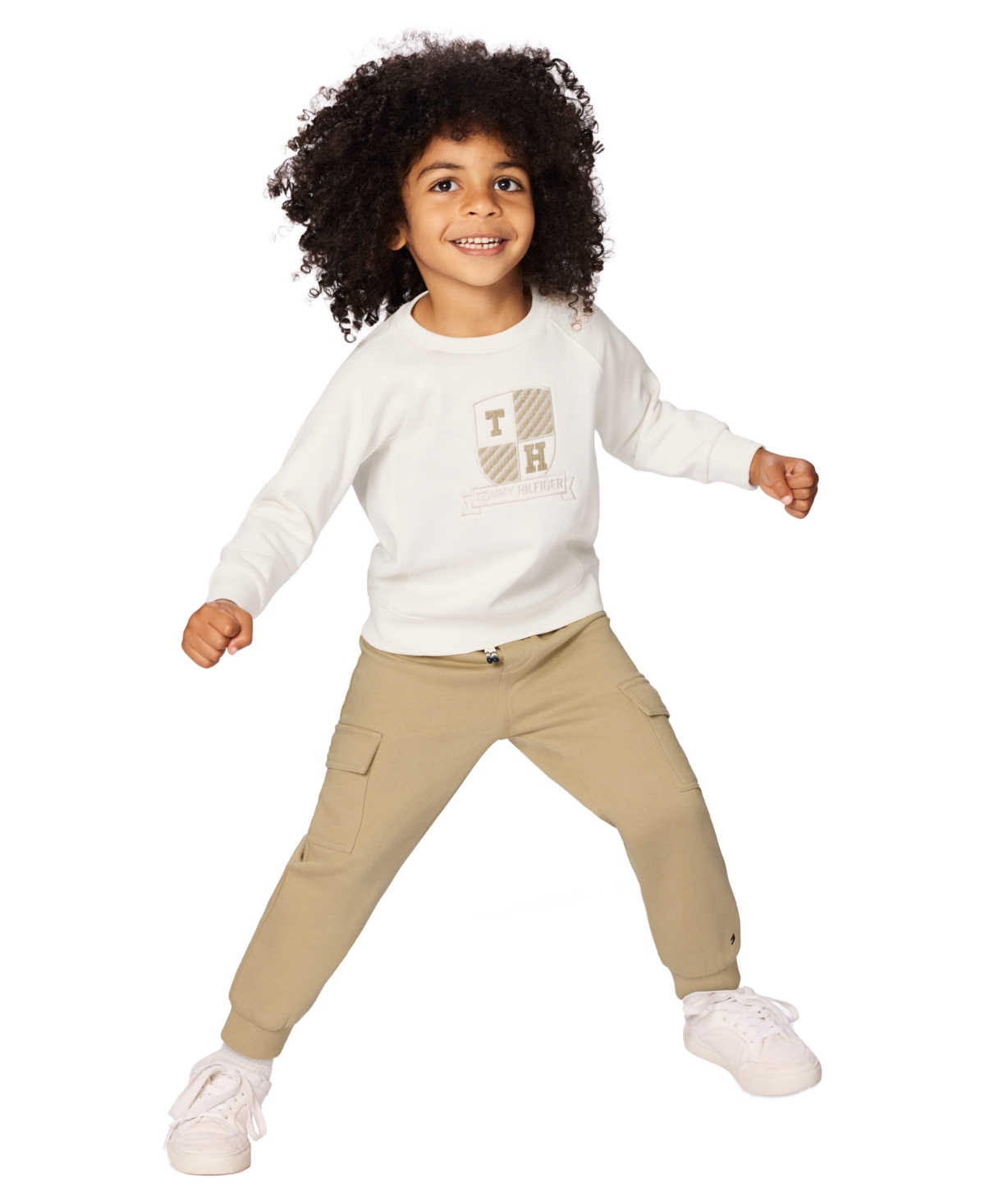 Tommy Hilfiger Toddler Boys 2-Piece Sweatshirt and Cargo Joggers Set