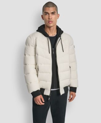 Men's Hooded Quilted Puffer Bomber Jacket