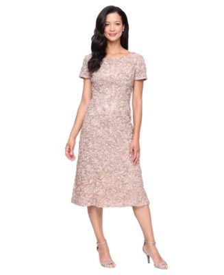 alex evenings sequined a line midi dress and jacket Alex Evenings 81171837 Mother of the Bride A Line Midi Dress