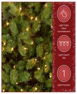 National Tree 7.5' "Feel Real" Downswept Douglas Fir Hinged Tree with 750 Clear Lights