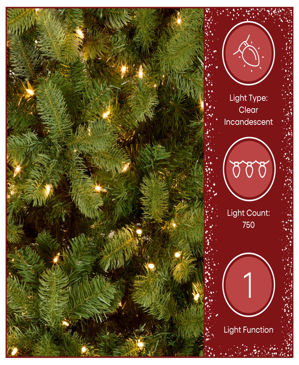National Tree 7.5' "Feel Real" Downswept Douglas Fir Hinged Tree with 750 Clear Lights