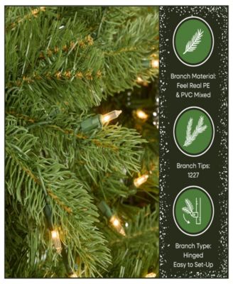 National Tree 6.5' "Feel Real" Downswept Douglas Fir Hinged Tree with 650 Clear Lights