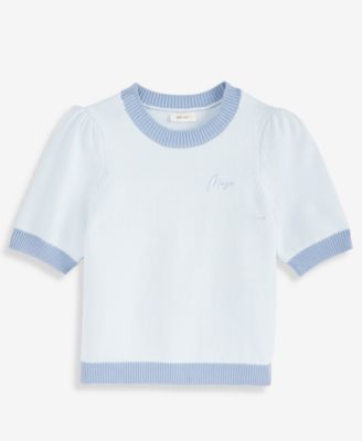 Colorblocked Short-Sleeve Sweater, Macy's Exclusive