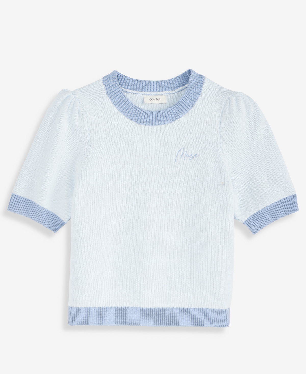 On 34th Colorblocked Short-Sleeve Sweater, Macy's Exclusive