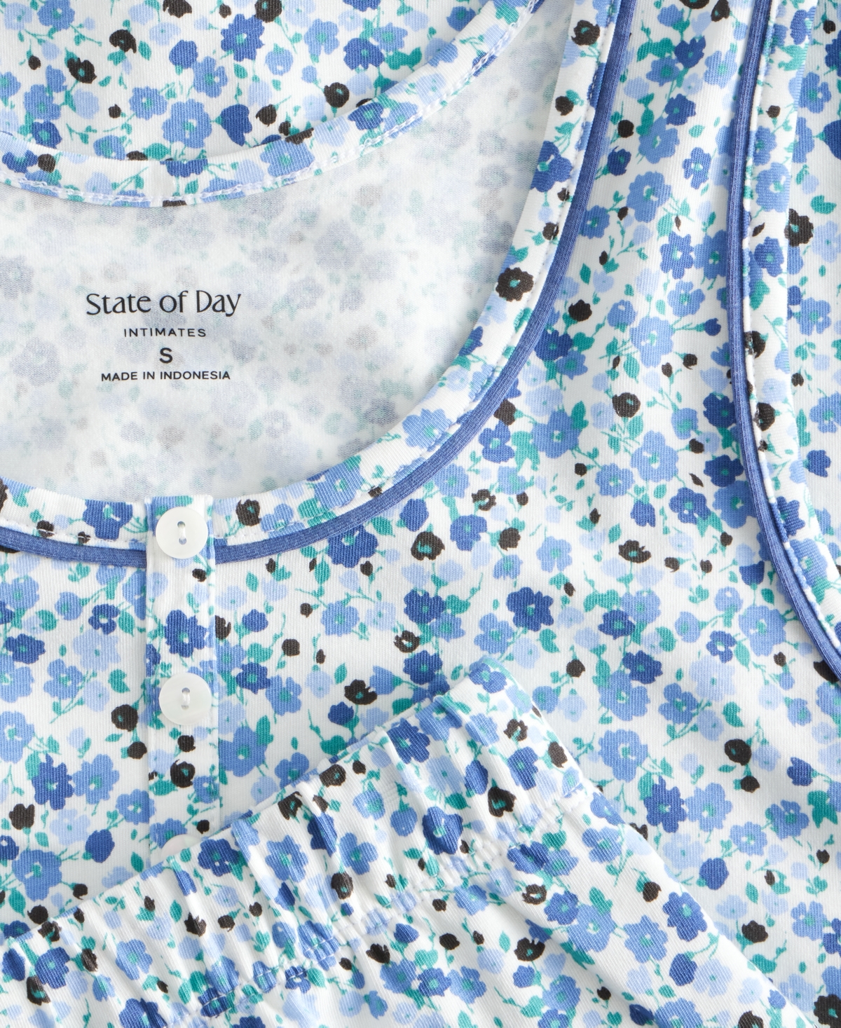 State of Day Women's Henley Tank & Shorts Pajama Set, Macy's Exclusive