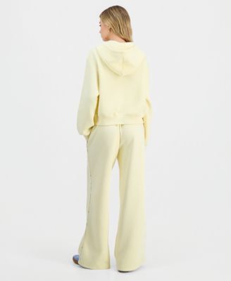 Zippered Hoodie & Wide-Leg Pants