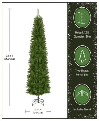 National Tree 7.5' Kingswood Fir Hinged Pencil Tree