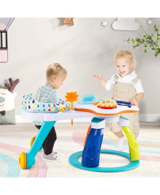 3 in 1 Baby Stationary Activity Center Walk-Around Kids Play Table Set
