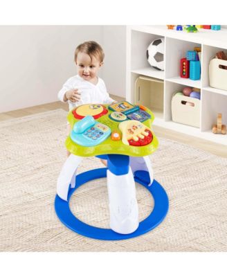 3 in 1 Baby Stationary Activity Center Walk-Around Kids Play Table Set